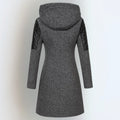 Gewatteerde Gemeleerde Winterjas met Capuchon voor Dames - View 4