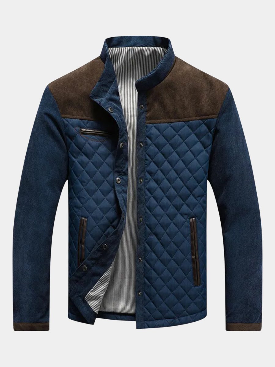 Gewatteerde Hybride Jas met Denim Mouwen voor Heren