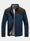 Gewatteerde Hybride Jas met Denim Mouwen voor Heren