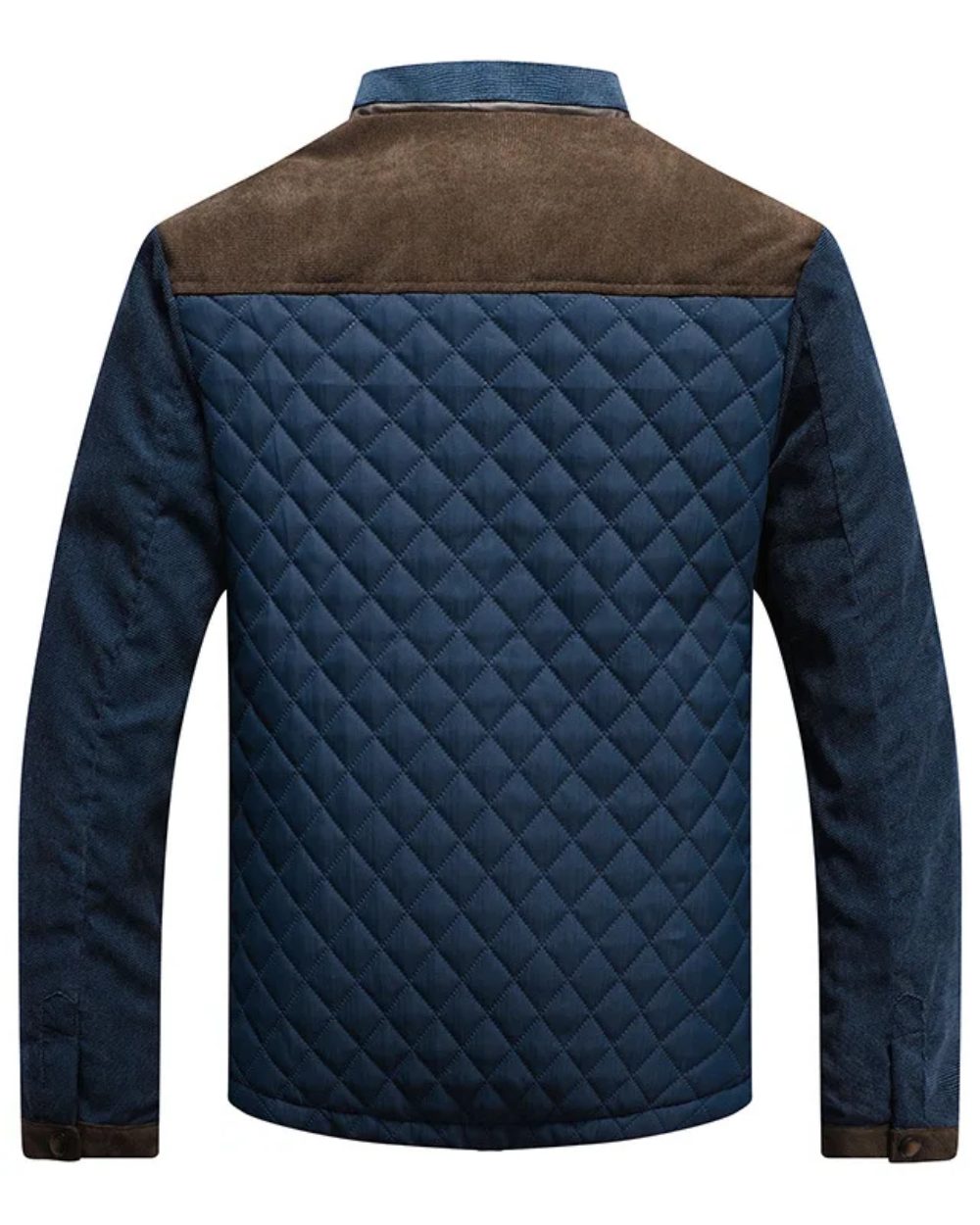 Gewatteerde Hybride Jas met Denim Mouwen voor Heren - View 4