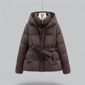 Gewatteerde Parka met Riem voor Dames - Brown