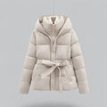 Gewatteerde Parka met Riem voor Dames - White