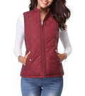 Gewatteerde Ritssluiting Bodywarmer voor Dames - Bordeauxrood