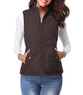 Gewatteerde Ritssluiting Bodywarmer voor Dames - Bruin