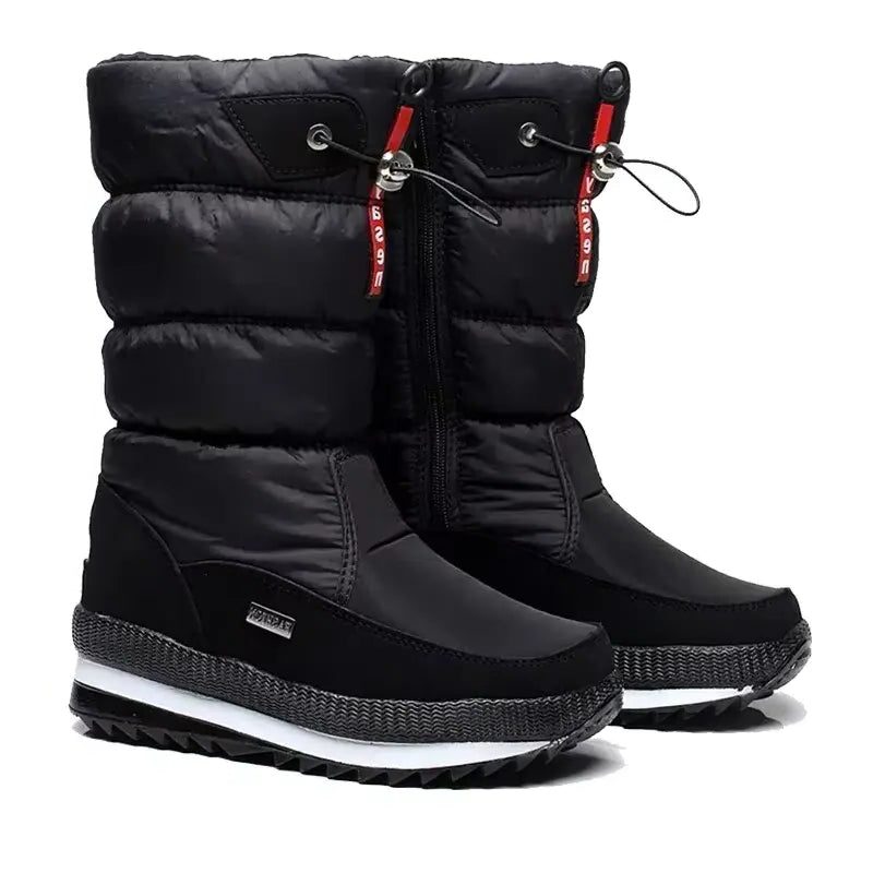 Gewatteerde Snowboots met Trekkingzool voor Dames - Zwart