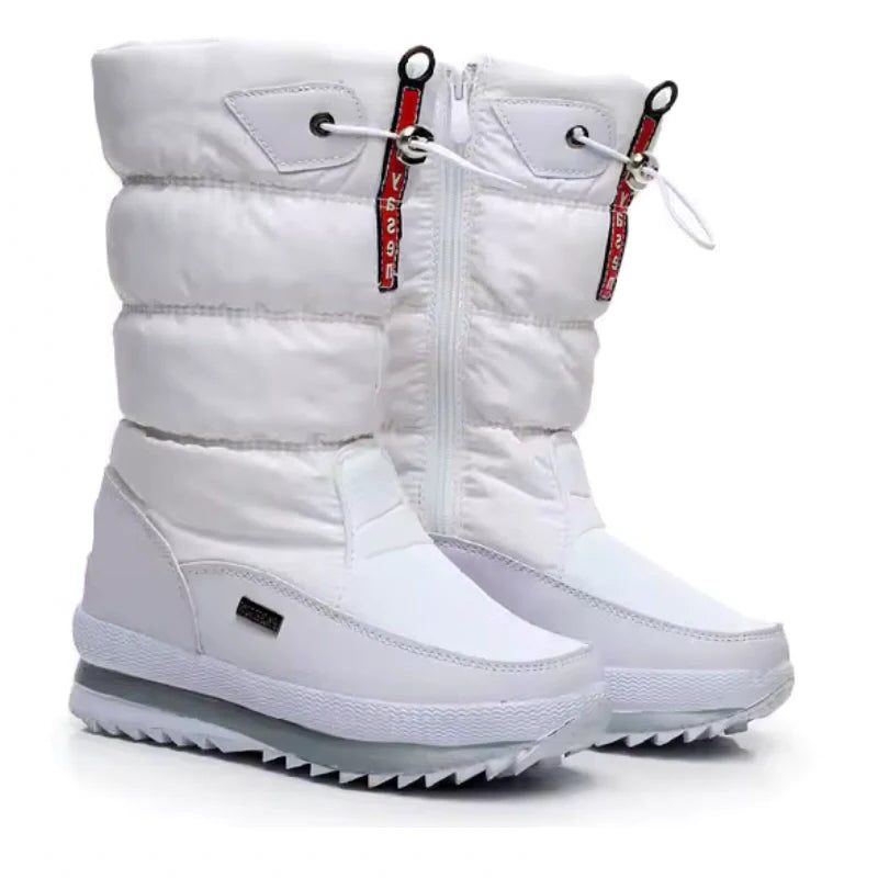 Gewatteerde Snowboots met Trekkingzool voor Dames - Wit