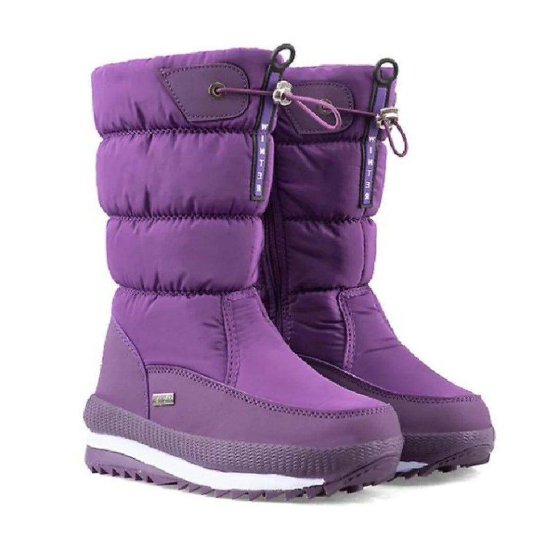 Gewatteerde Snowboots met Trekkingzool voor Dames - Paars