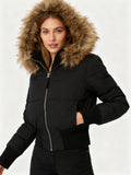 Gewatteerde Winterjas met Bont Kraag voor Dames - View 2
