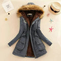 Gewatteerde Winterjas met Capuchon voor Dames - Denim Blue