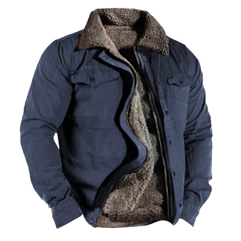 Gewatteerde Winterjas met Fleece Kraag voor Heren