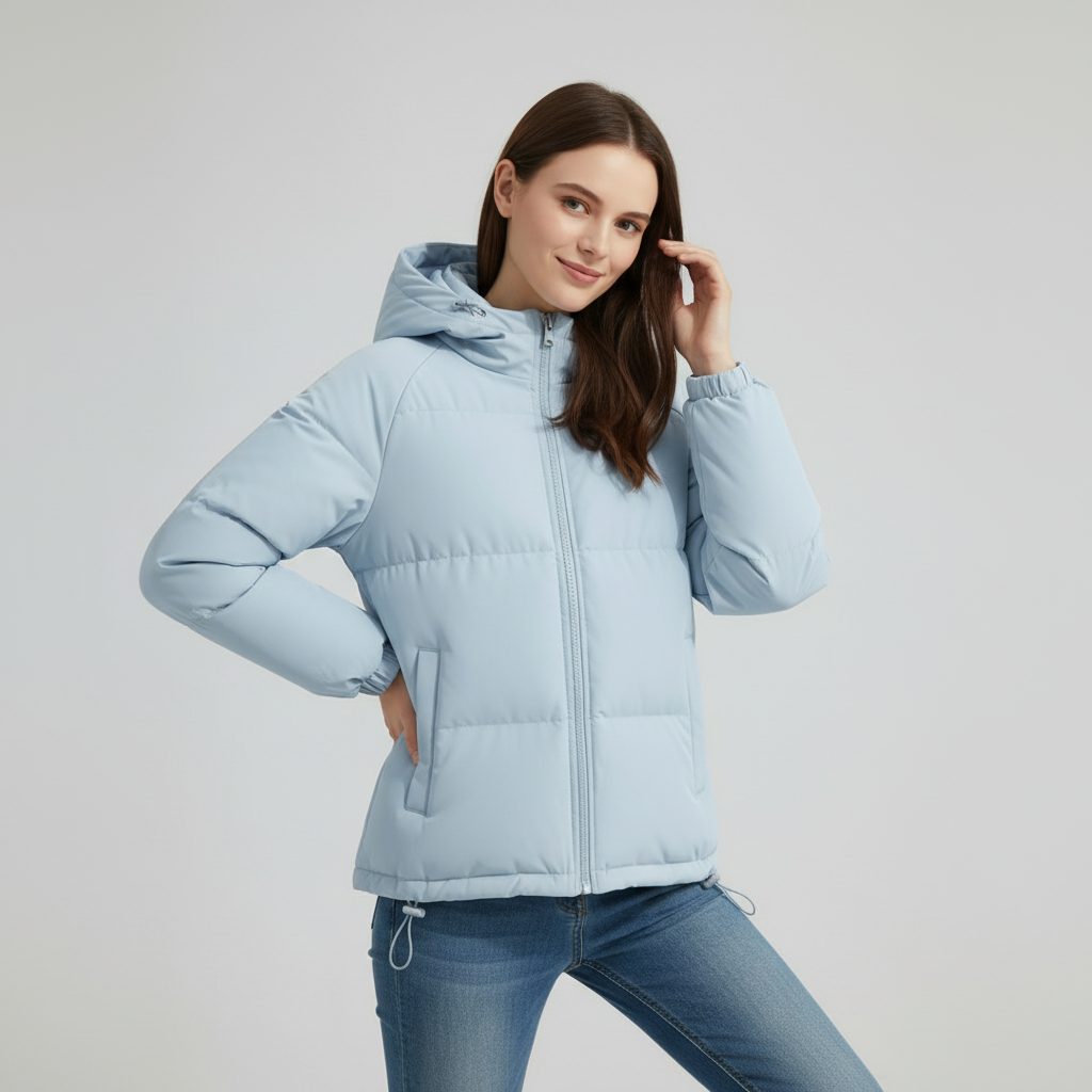 Gewatteerde Winterjas met Ritssluiting voor Dames - View 5