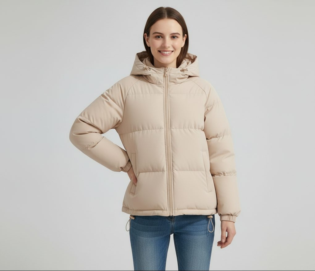 Gewatteerde Winterjas met Ritssluiting voor Dames - View 16