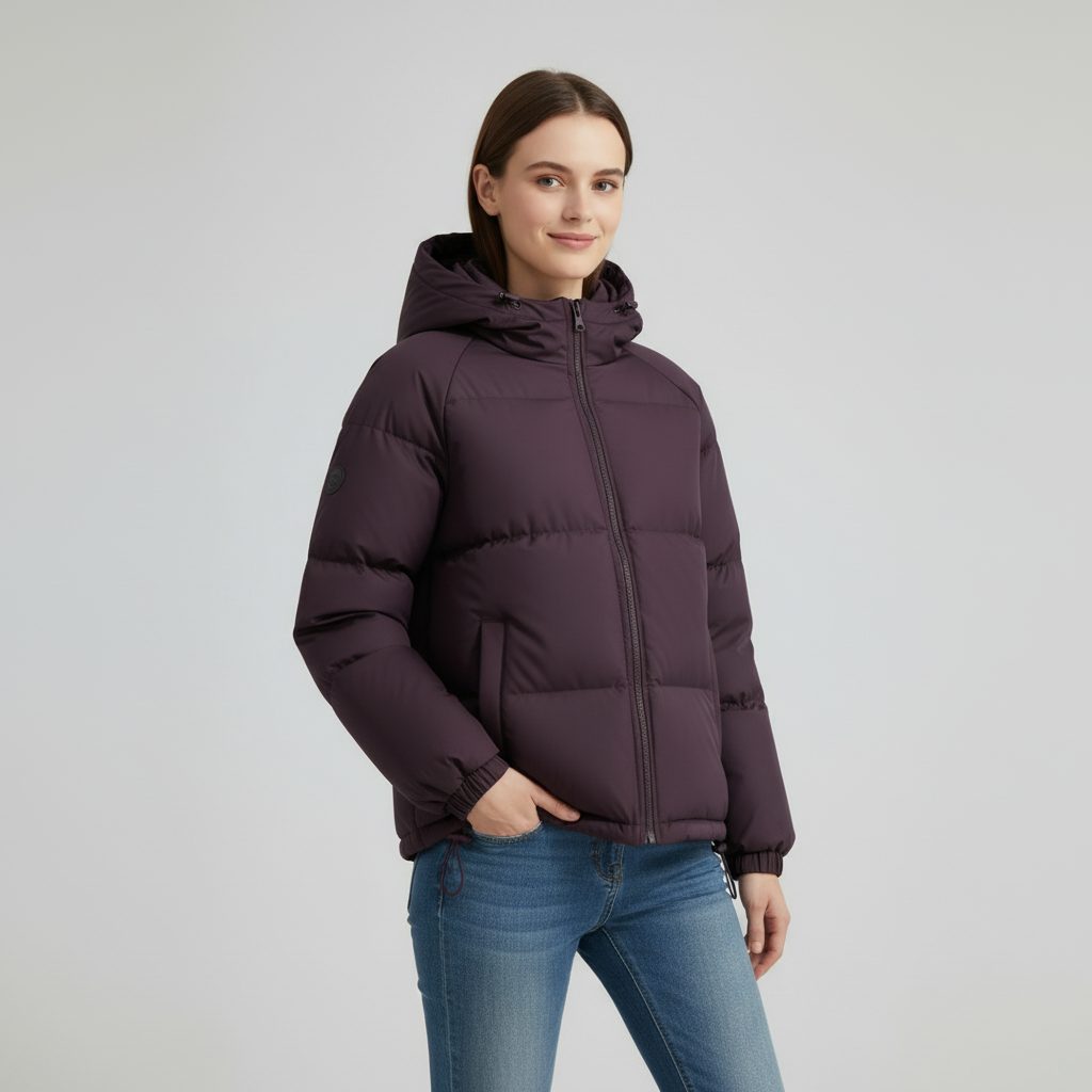 Gewatteerde Winterjas met Ritssluiting voor Dames - View 17