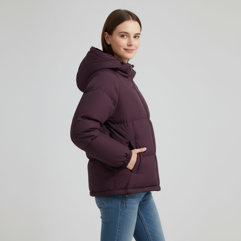 Gewatteerde Winterjas met Ritssluiting voor Dames - View 19