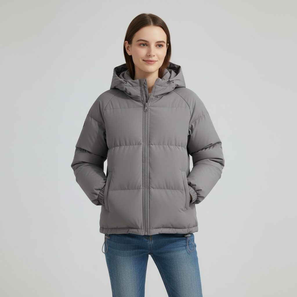 Gewatteerde Winterjas met Ritssluiting voor Dames - View 20