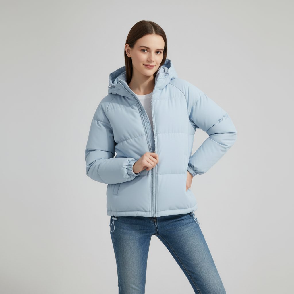 Gewatteerde Winterjas met Ritssluiting voor Dames - View 28