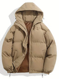Gewatteerde Winterjas met Ritssluiting voor Dames - Beige