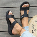 Gewebde Open Teen Sandalen met Verstelbare Gespen voor Dames
