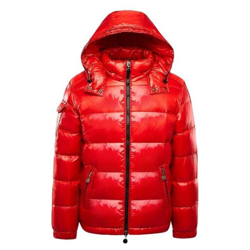 Glanzende Pufferjack voor Heren - Rood