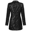 Glitter Blazer Jurk met Dubbele Rij Knoopsluiting voor Dames - View 2