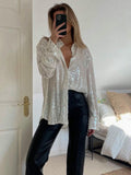 Glitter Oversized Blouse voor Dames