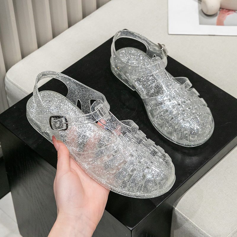Glitter Sandalen met Verstelbare Gespen voor Dames