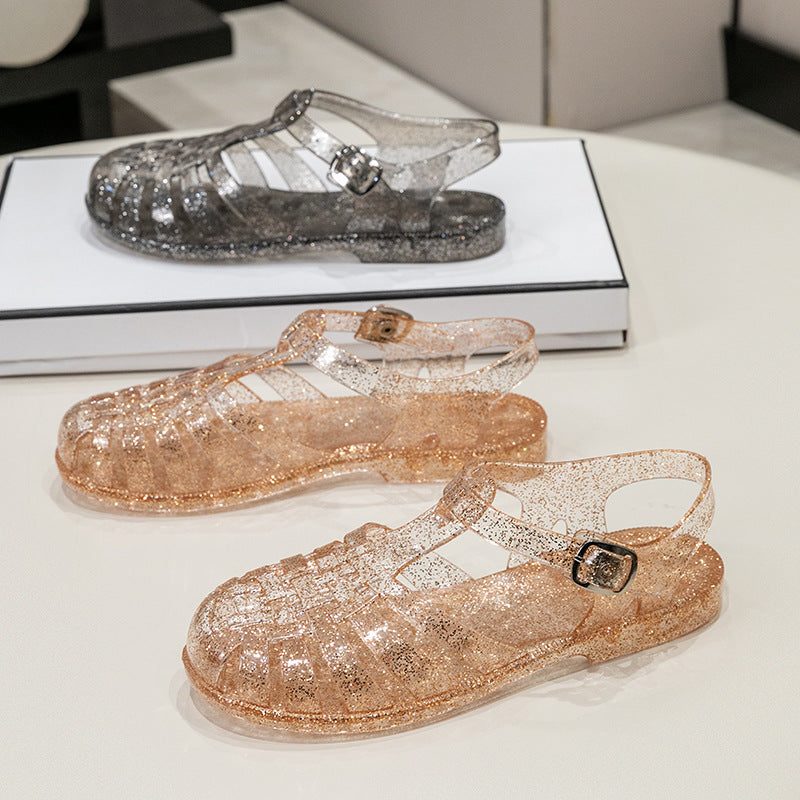 Glitter Sandalen met Verstelbare Gespen voor Dames - View 3