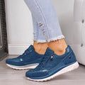 Glitter Sneakers met Ritssluiting voor Dames - Blauw