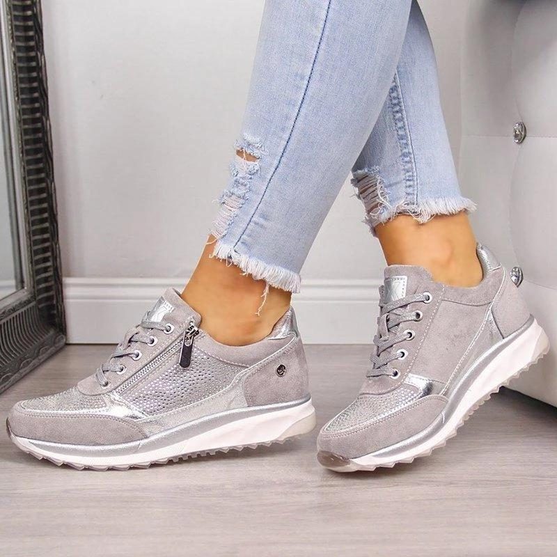 Glitter Sneakers met Ritssluiting voor Dames - View 6