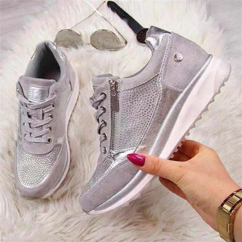 Glitter Sneakers met Ritssluiting voor Dames - View 8