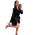 Glitter Wikkeljurk in Blazer-Stijl voor Dames - View 5