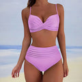 Halternek Bikini met Hoge Taille voor Dames - Lila
