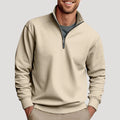 Halve Rits Sweatshirt met Lange Mouwen voor Heren - Beige