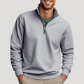Halve Rits Sweatshirt met Lange Mouwen voor Heren - Grijs
