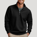 Halve Rits Sweatshirt met Lange Mouwen voor Heren - Zwart