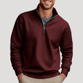 Halve Rits Sweatshirt met Lange Mouwen voor Heren - Bruin