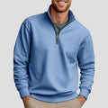 Halve Rits Sweatshirt met Lange Mouwen voor Heren - Blauw