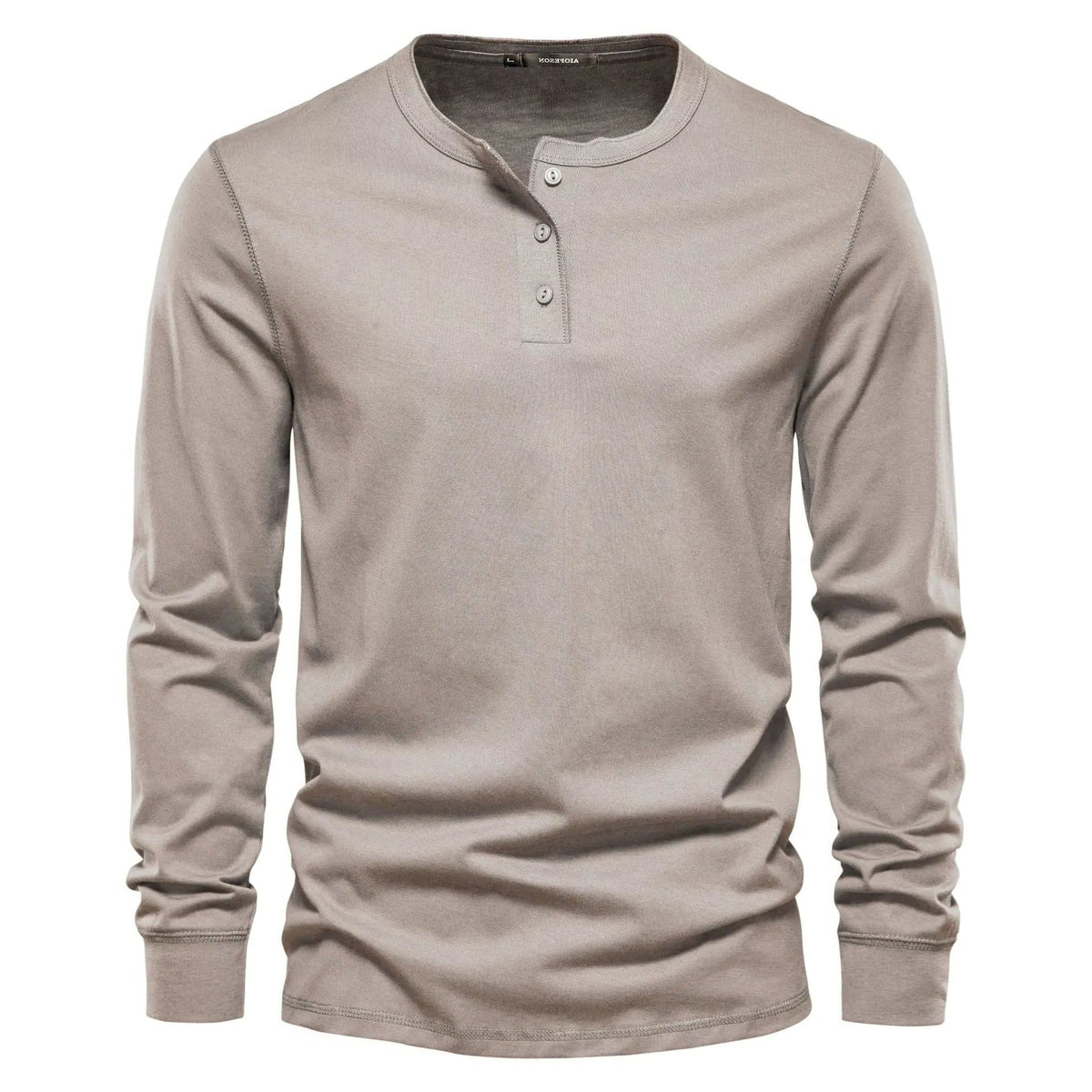 Henley Overhemd met Lange Mouwen voor Heren - Beige