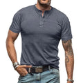 Henley T-shirt met Korte Mouwen voor Heren