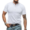 Henley T-shirt met Korte Mouwen voor Heren - Wit