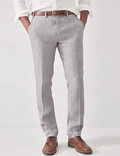 Linnen Regular Fit Pantalon voor Heren