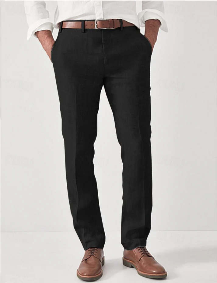Linnen Regular Fit Pantalon voor Heren