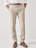Linnen Regular Fit Pantalon voor Heren