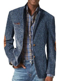 Herringbone Blazer met Opstaande Kraag voor Heren