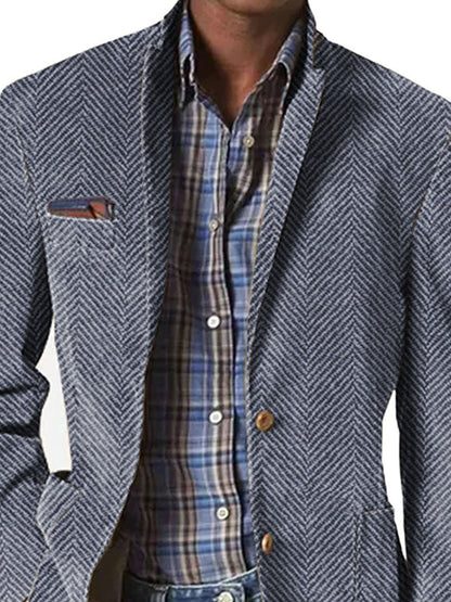 Herringbone Blazer met Opstaande Kraag voor Heren - View 6