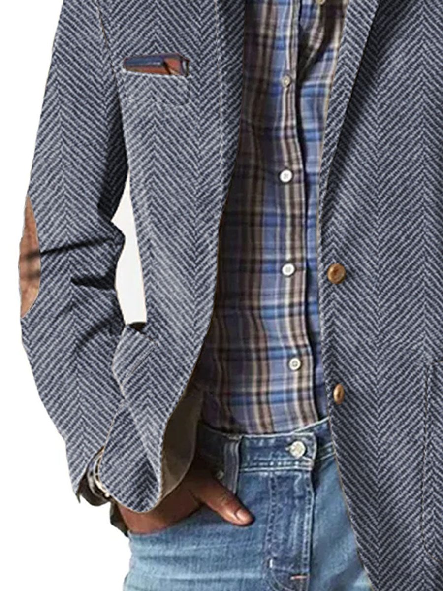 Herringbone Blazer met Opstaande Kraag voor Heren - View 8