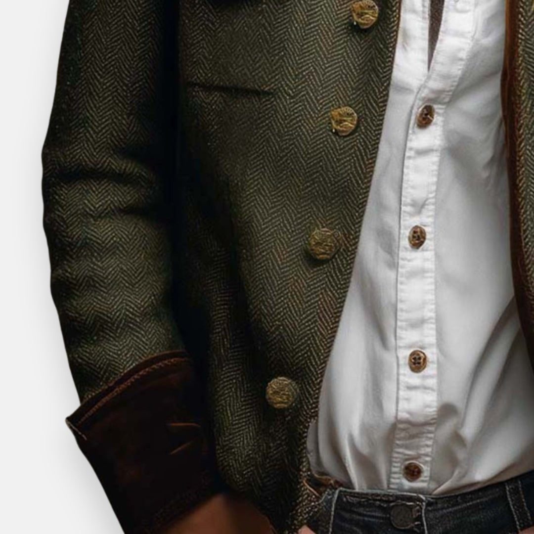Herringbone Gestructureerde Blazer met Knoopsluiting voor Dames - View 2