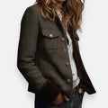 Herringbone Gestructureerde Blazer met Knoopsluiting voor Dames - View 3