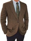 Herringbone Regular Fit Blazer voor Heren