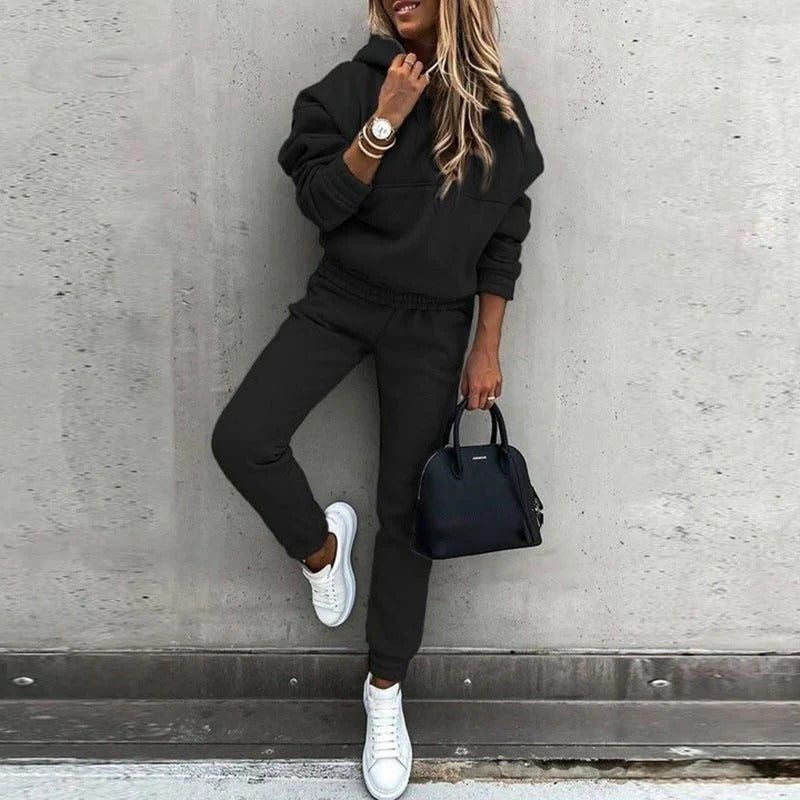 Hooded Joggingpak voor Dames - Zwart